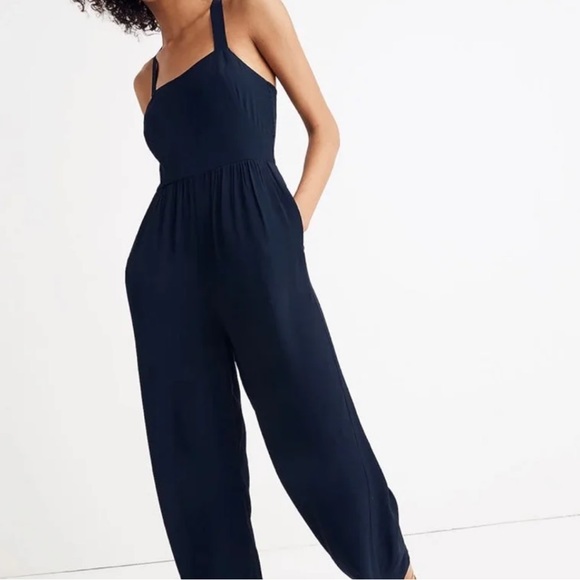 Madewell Pants - Madewell Smock Cropped Jumpsuit in Navy